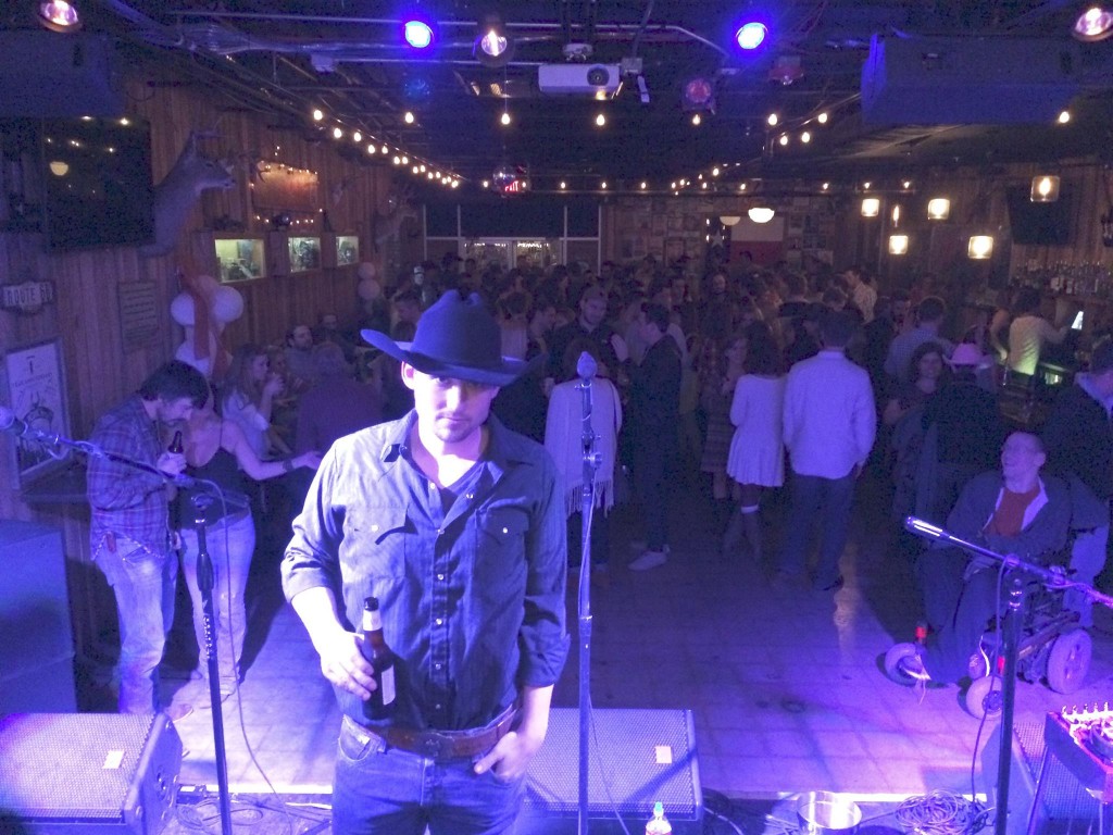 austin country cover band all hat no cadillac playing a corporate event at the rattle inn in Austin, Tx